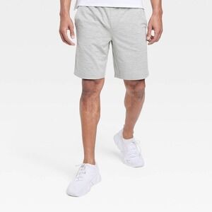 All in Motion Men's Soft Stretch Shorts 9", Light Gray, Size XXL, NWT